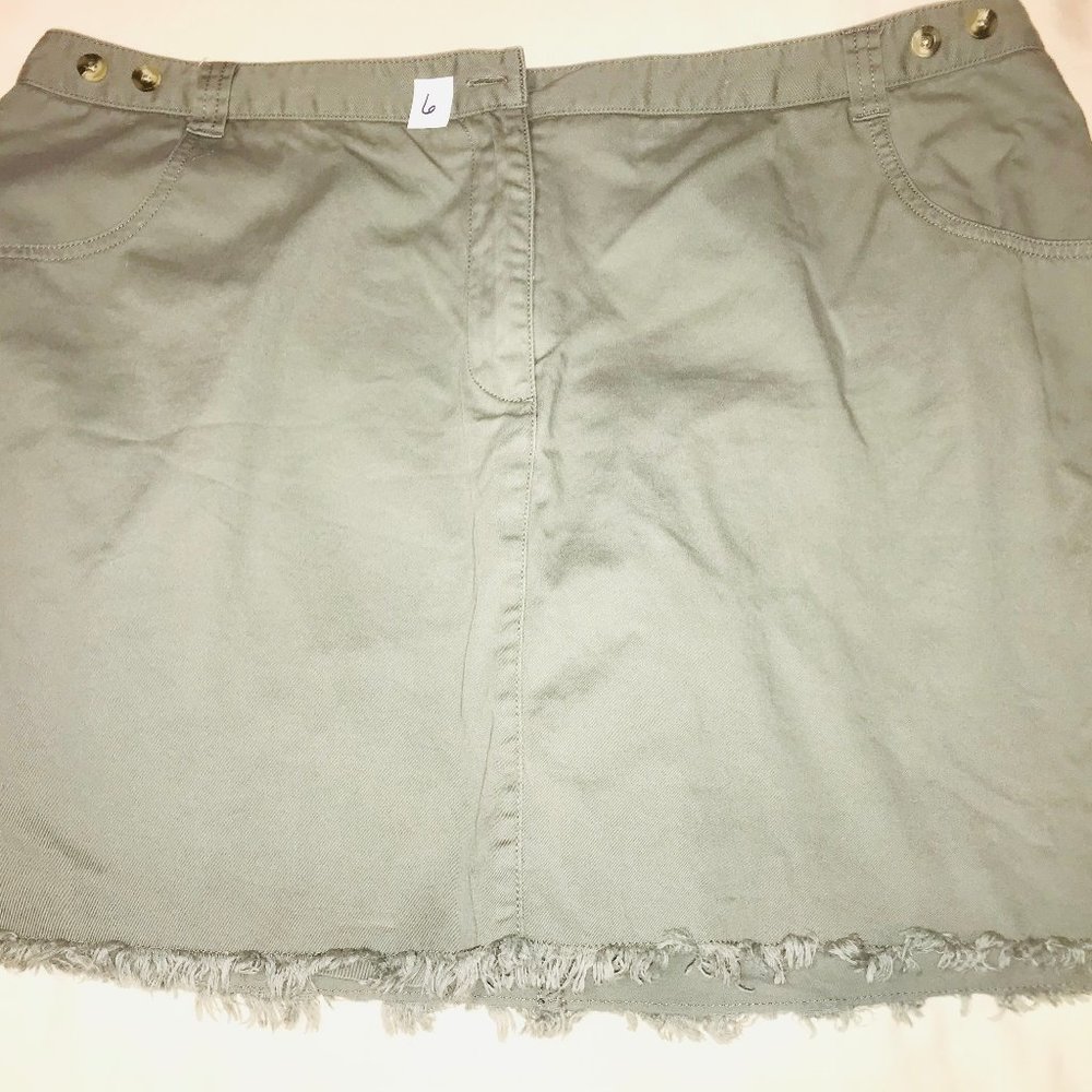 Fashion Bug Camo Green Fringed Skort 24W